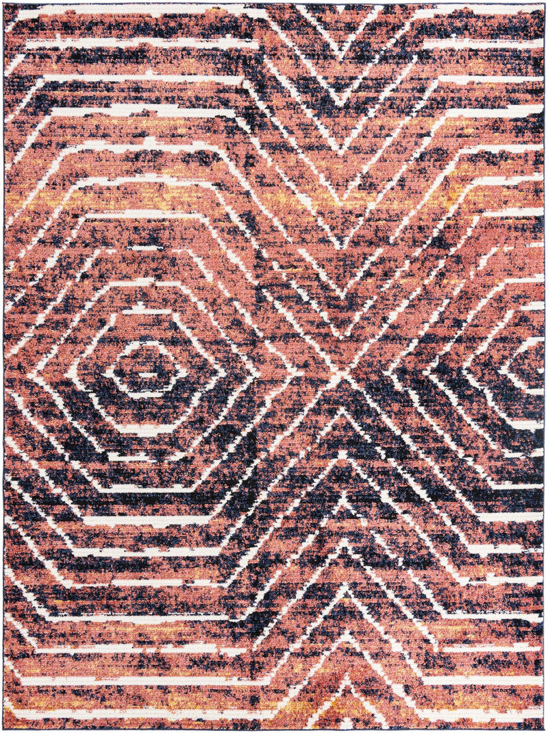 Marrakech Mosaic Collection Area Rug -  Tangier Rectangle Rust Orange  lifestyle 3