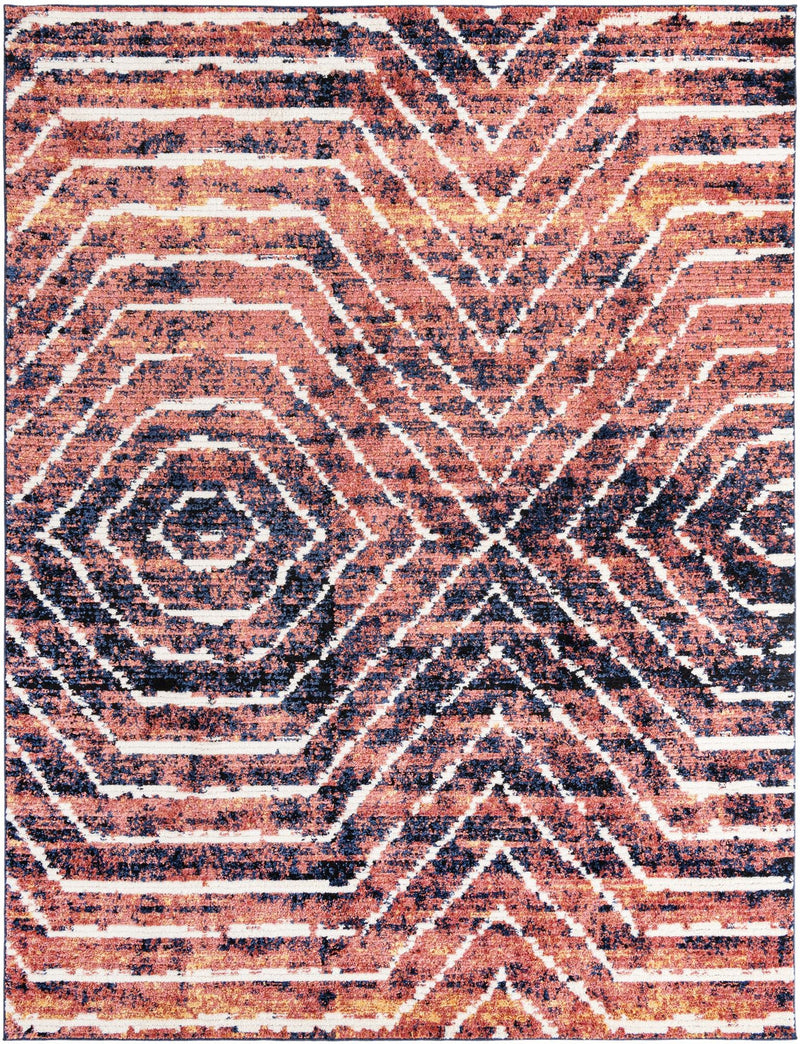 Marrakech Mosaic Collection Area Rug -  Tangier Rectangle Rust Orange  lifestyle 2