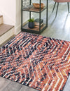 Marrakech Mosaic Collection Area Rug -  Tangier Square Rust Orange  lifestyle 34