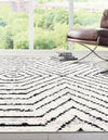 Marrakech Mosaic Collection Area Rug -  Tangier Rectangle Black and White  lifestyle 5