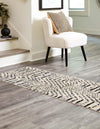 Marrakech Mosaic Collection Area Rug -  Tangier Runner Black and White  lifestyle 46