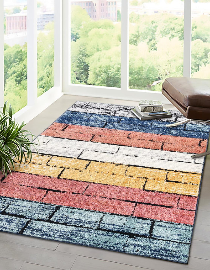 Marrakech Mosaic Collection Area Rug -  Fez Rectangle Multi  lifestyle 2