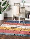 Marrakech Mosaic Collection Area Rug -  Fez Square Multi  lifestyle 19