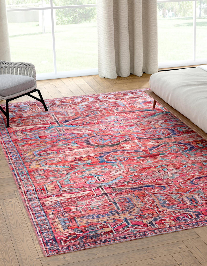 Zahara Oasis Collection Area Rug -  Tangier Rectangle Rust Red  lifestyle 2