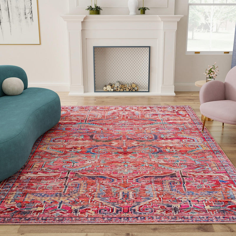 Zahara Oasis Collection Area Rug -  Tangier Rectangle Rust Red  lifestyle 27