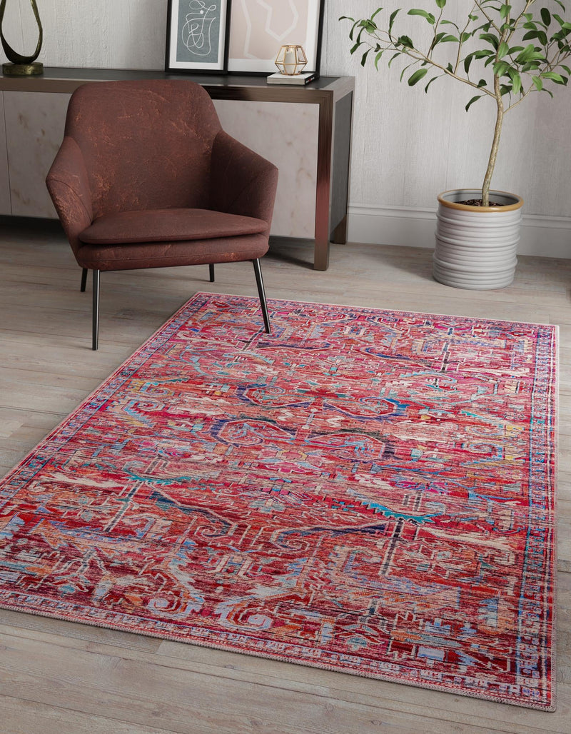 Zahara Oasis Collection Area Rug -  Tangier Rectangle Rust Red  lifestyle 3