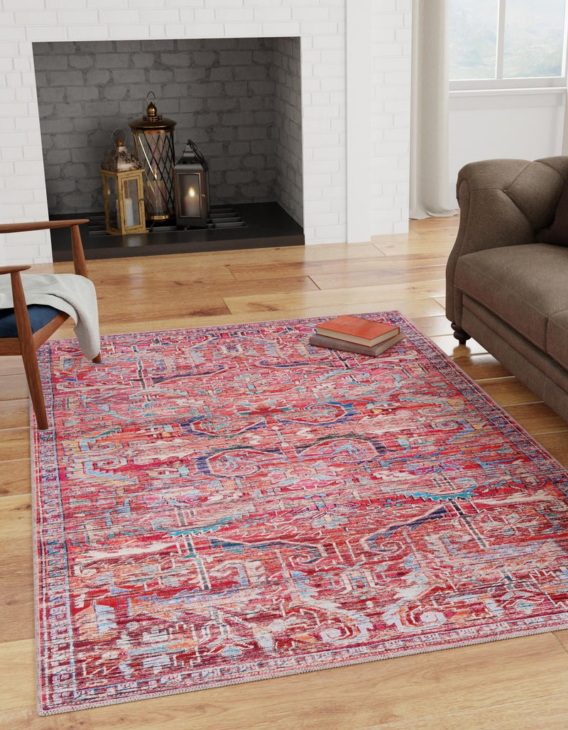 Zahara Oasis Collection Area Rug -  Tangier Rectangle Rust Red  lifestyle 20