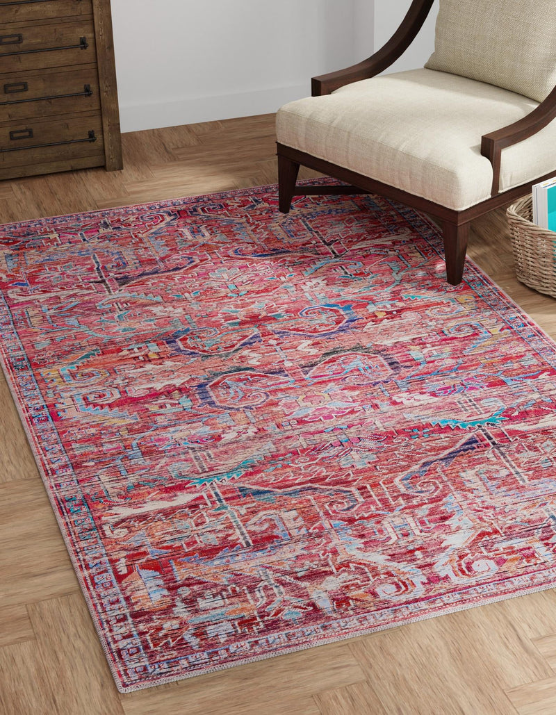 Zahara Oasis Collection Area Rug -  Tangier Rectangle Rust Red  lifestyle 24