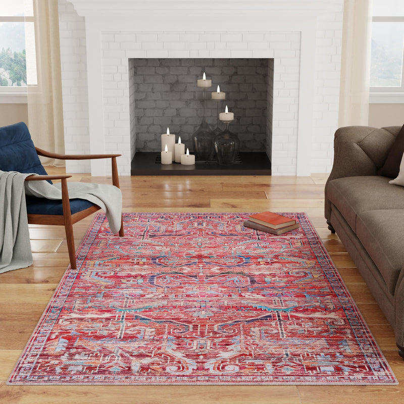 Zahara Oasis Collection Area Rug -  Tangier Rectangle Rust Red  lifestyle 32