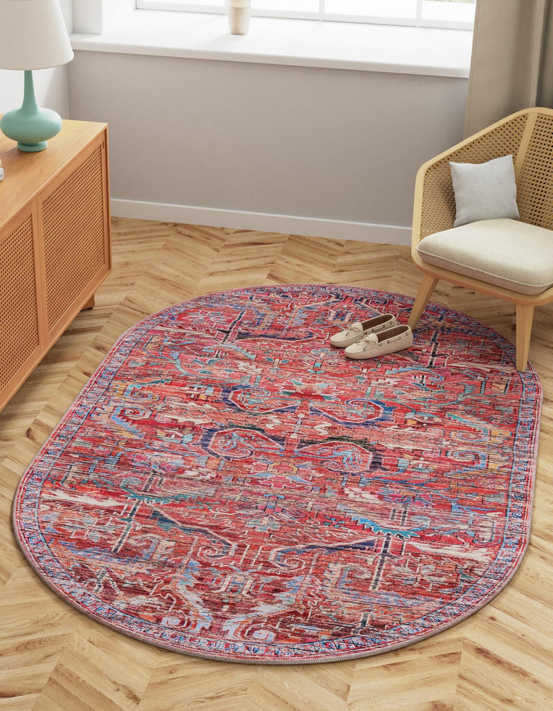 Zahara Oasis Collection Area Rug -  Tangier Oval Rust Red  lifestyle 38