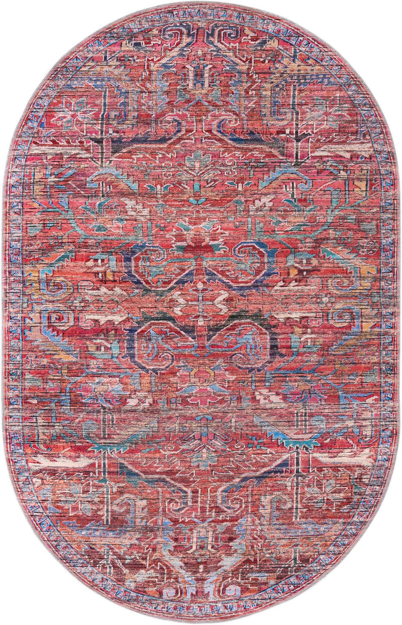 Zahara Oasis Collection Area Rug -  Tangier Oval Rust Red  lifestyle 34