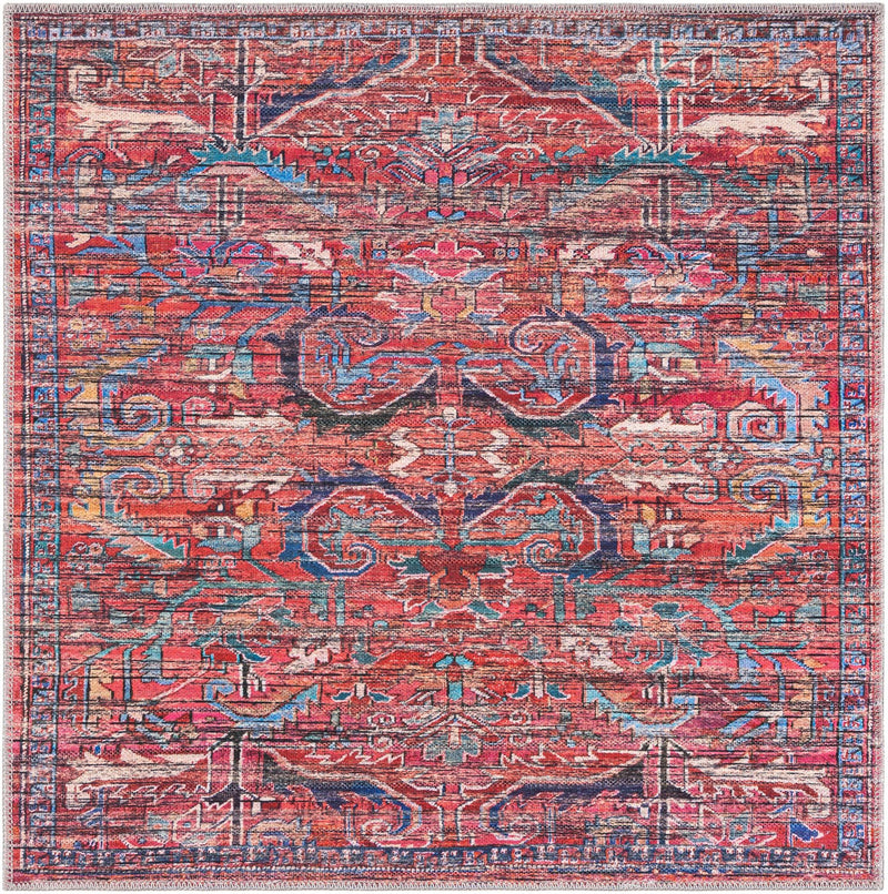 Zahara Oasis Collection Area Rug -  Tangier Square Rust Red  lifestyle 35