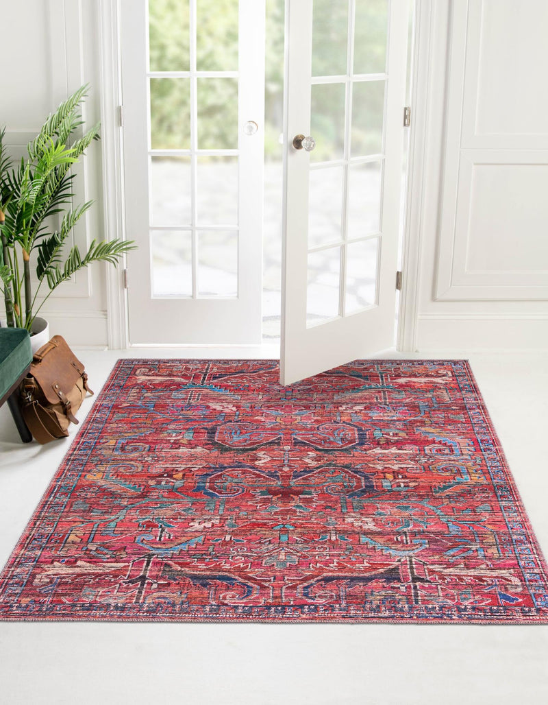 Zahara Oasis Collection Area Rug -  Tangier Square Rust Red  lifestyle 39