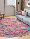 Zahara Oasis Collection Area Rug -  Tangier Round Rust Red  lifestyle 46