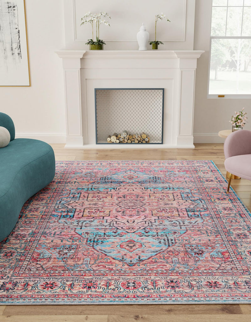 Zahara Oasis Collection Area Rug -  Fez Rectangle Blue  lifestyle 5