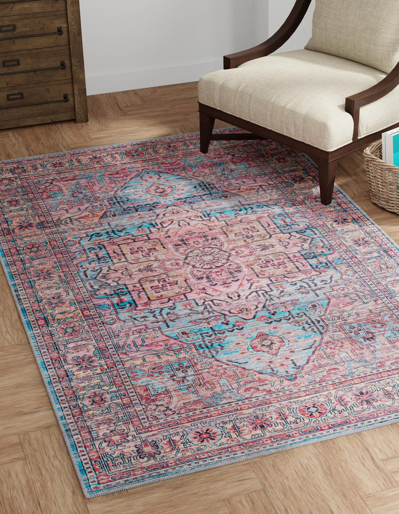 Zahara Oasis Collection Area Rug -  Fez Rectangle Blue  lifestyle 3