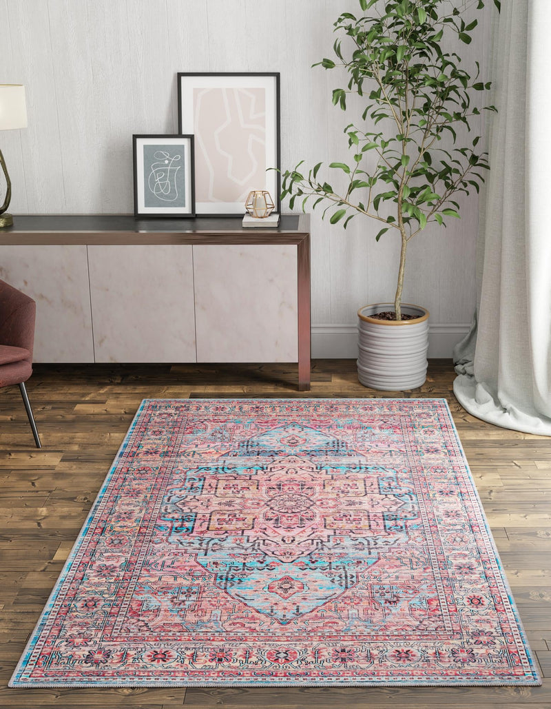 Zahara Oasis Collection Area Rug -  Fez Rectangle Blue  lifestyle 6