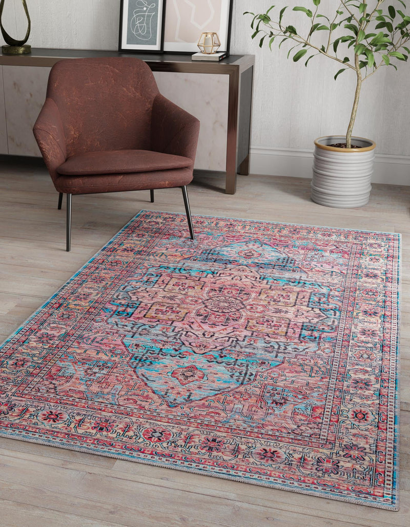 Zahara Oasis Collection Area Rug -  Fez Rectangle Blue  lifestyle 24