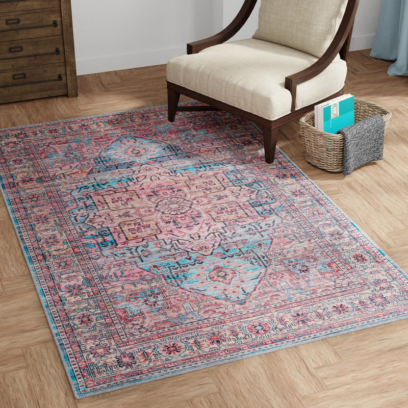 Zahara Oasis Collection Area Rug -  Fez Rectangle Blue  lifestyle 25