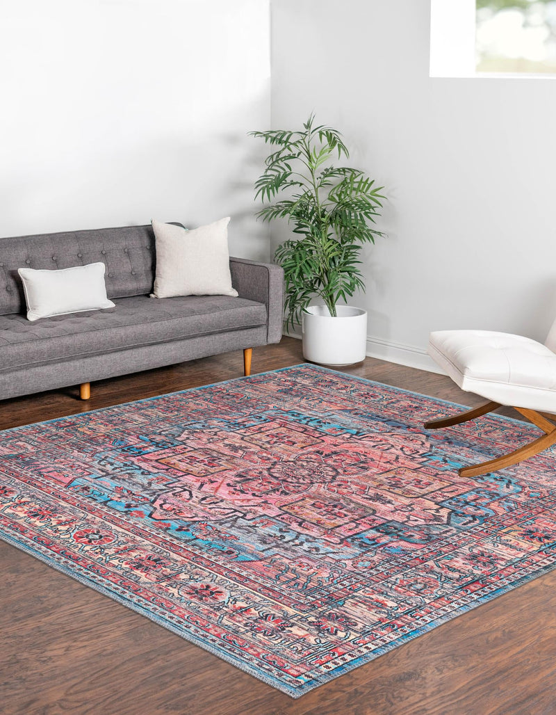 Zahara Oasis Collection Area Rug -  Fez Square Blue  lifestyle 40