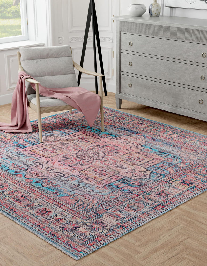 Zahara Oasis Collection Area Rug -  Fez Square Blue  lifestyle 41