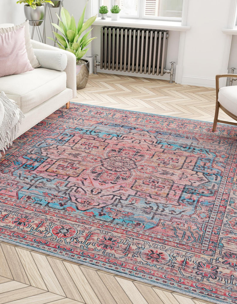 Zahara Oasis Collection Area Rug -  Fez Square Blue  lifestyle 86