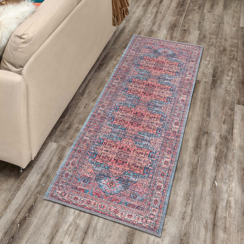 Zahara Oasis Collection Area Rug -  Fez Runner Blue  lifestyle 97