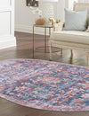 Zahara Oasis Collection Area Rug -  Nador Oval Navy Blue  lifestyle 44