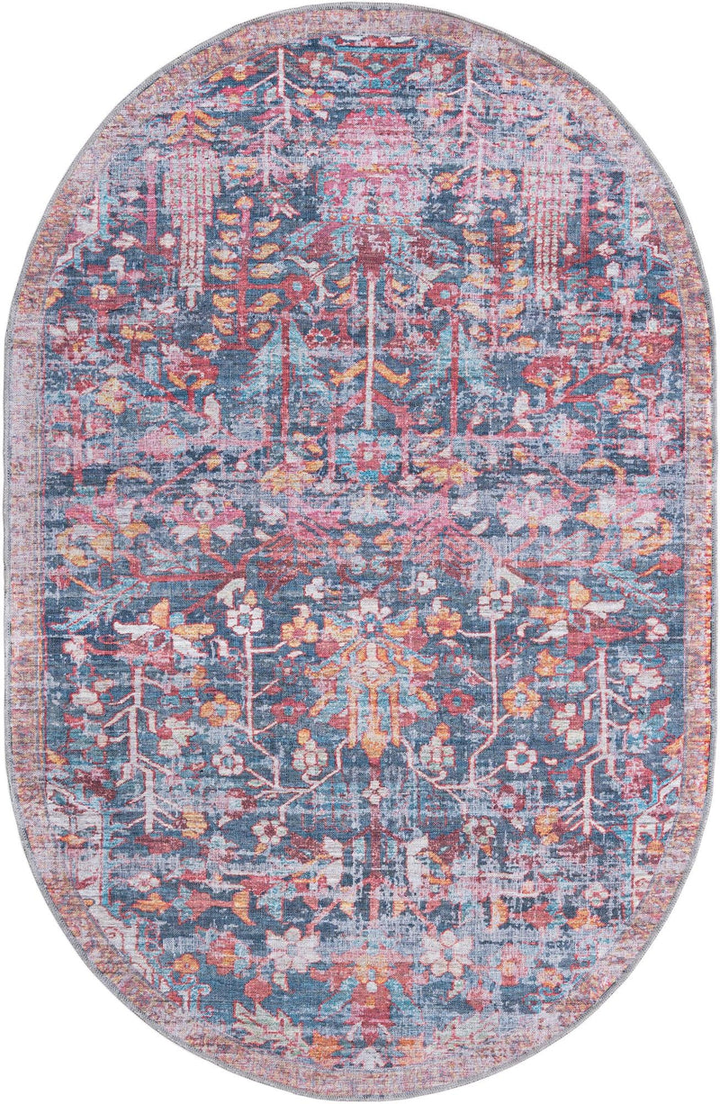 Zahara Oasis Collection Area Rug -  Nador Oval Navy Blue  lifestyle 34