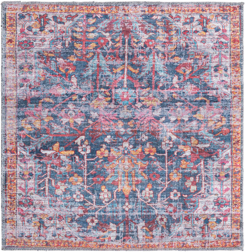 Zahara Oasis Collection Area Rug -  Nador Square Navy Blue  lifestyle 35