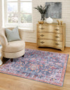 Zahara Oasis Collection Area Rug -  Nador Square Navy Blue  lifestyle 39