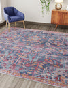 Zahara Oasis Collection Area Rug -  Nador Square Navy Blue  lifestyle 40