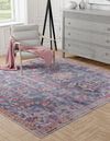 Zahara Oasis Collection Area Rug -  Nador Square Navy Blue  lifestyle 46