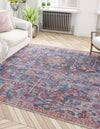 Zahara Oasis Collection Area Rug -  Nador Square Navy Blue  lifestyle 90