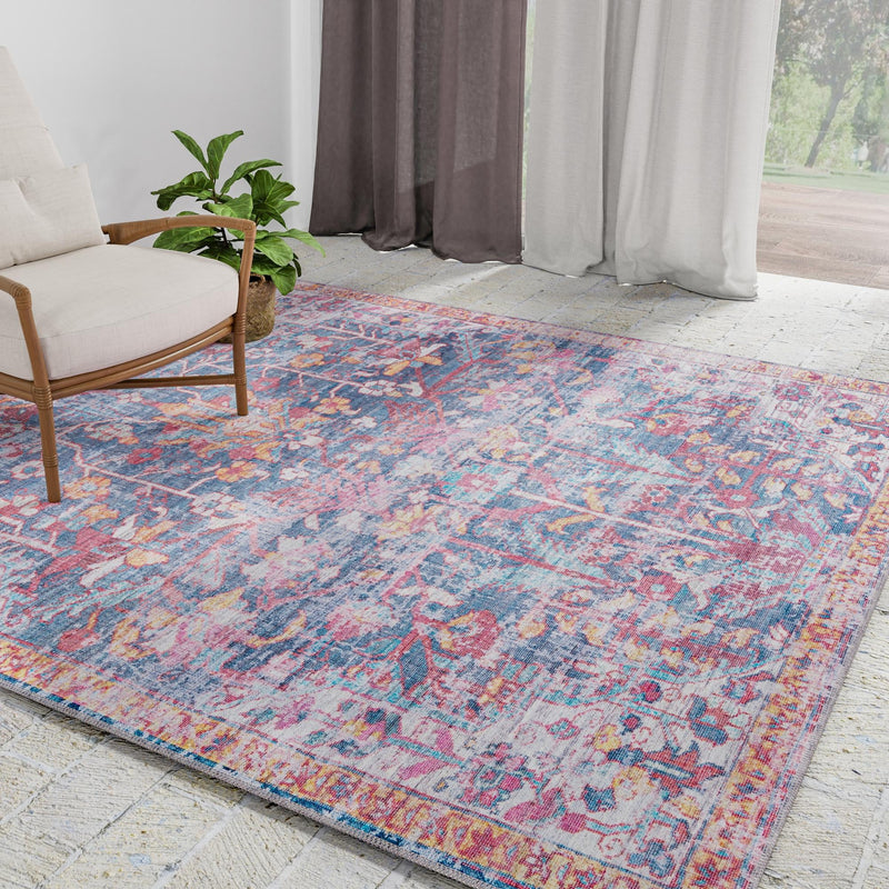 Zahara Oasis Collection Area Rug -  Nador Square Navy Blue  lifestyle 109