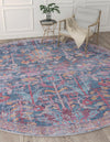 Zahara Oasis Collection Area Rug -  Nador Round Navy Blue  lifestyle 41