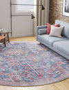 Zahara Oasis Collection Area Rug -  Nador Round Navy Blue  lifestyle 47