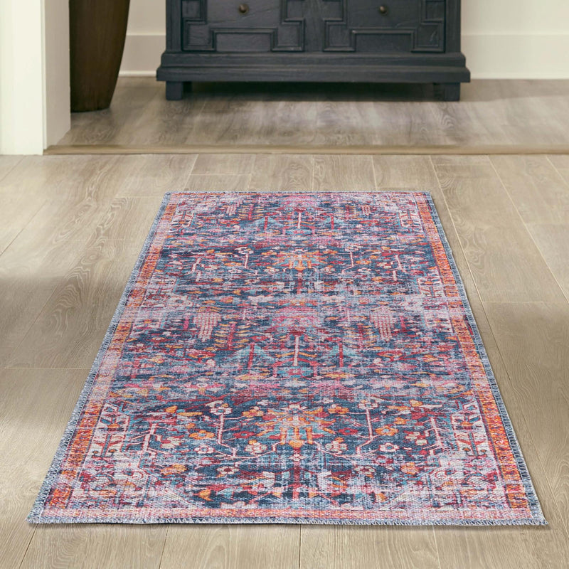 Zahara Oasis Collection Area Rug -  Nador Runner Navy Blue  lifestyle 104