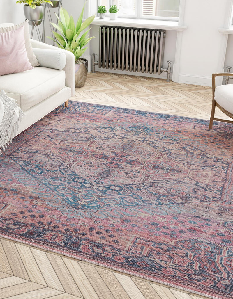 Zahara Oasis Collection Area Rug -  Agadir Square Antique Rust Red  lifestyle 87