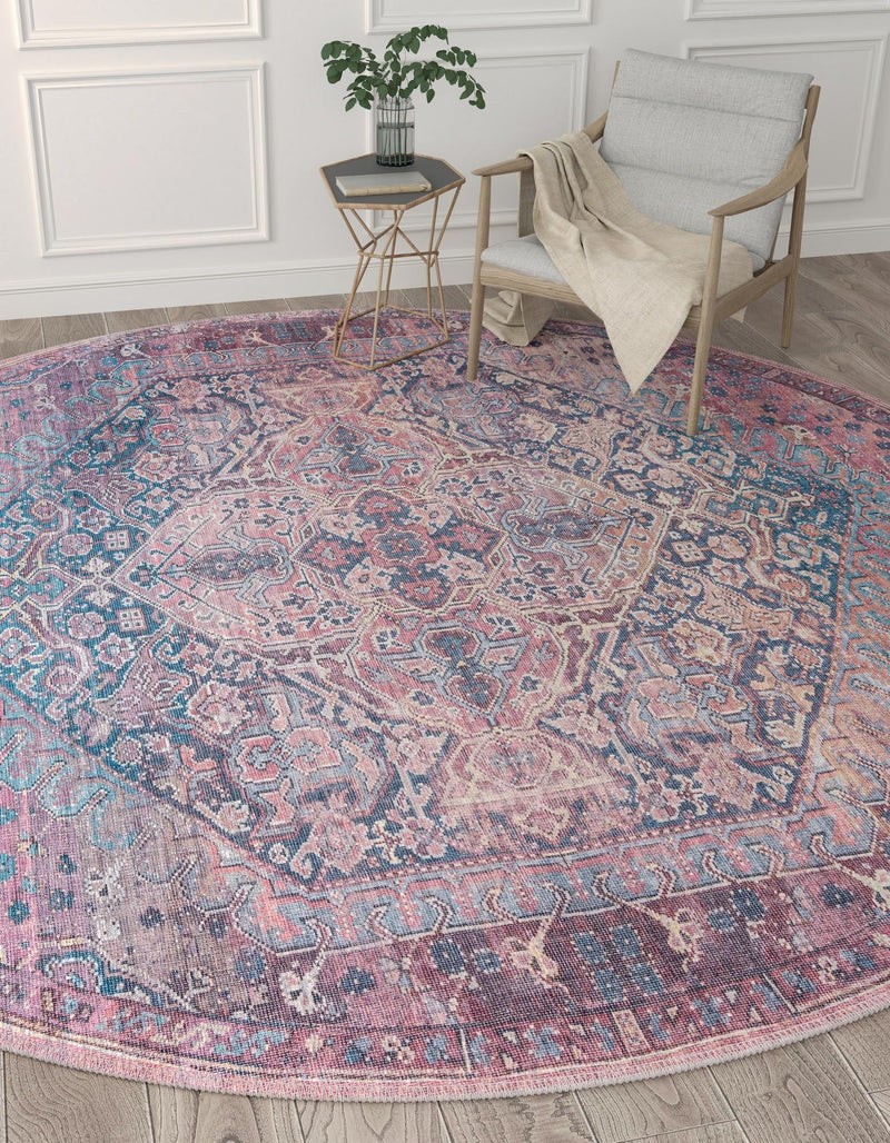 Zahara Oasis Collection Area Rug -  Agadir Round Antique Rust Red  lifestyle 37