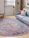 Zahara Oasis Collection Area Rug -  Agadir Round Antique Rust Red  lifestyle 42