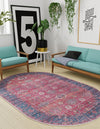 Zahara Oasis Collection Area Rug -  Ouarzazate Oval Antique Red  lifestyle 93