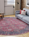 Zahara Oasis Collection Area Rug -  Ouarzazate Round Antique Red  lifestyle 46