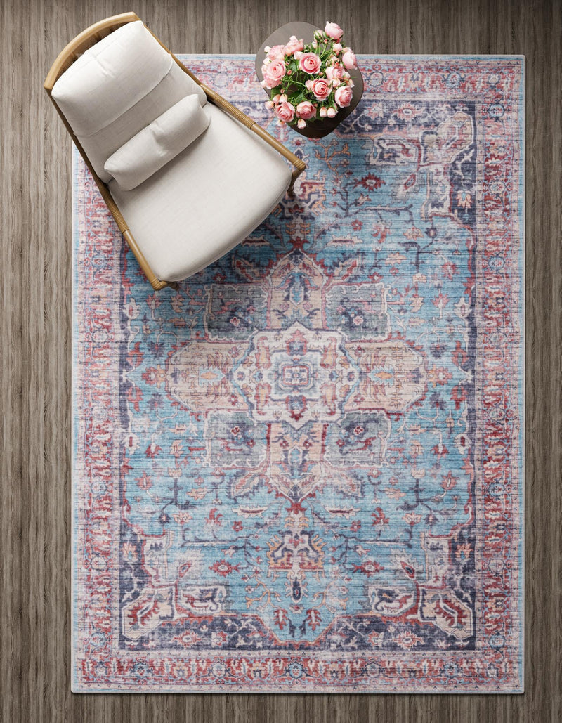 Zahara Oasis Collection Area Rug -  Casablanca Rectangle Blue  lifestyle 8