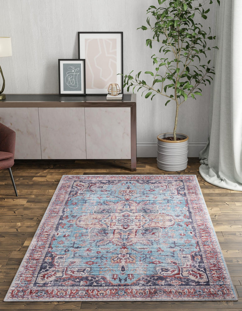 Zahara Oasis Collection Area Rug -  Casablanca Rectangle Blue  lifestyle 6