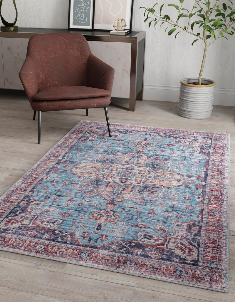 Zahara Oasis Collection Area Rug -  Casablanca Rectangle Blue  lifestyle 24