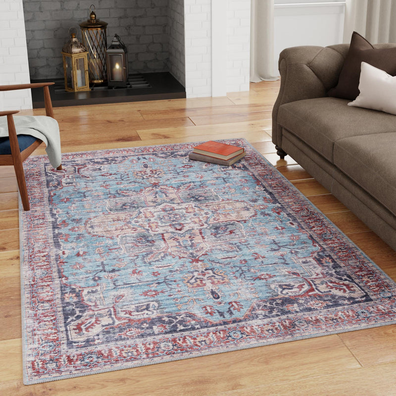 Zahara Oasis Collection Area Rug -  Casablanca Rectangle Blue  lifestyle 25