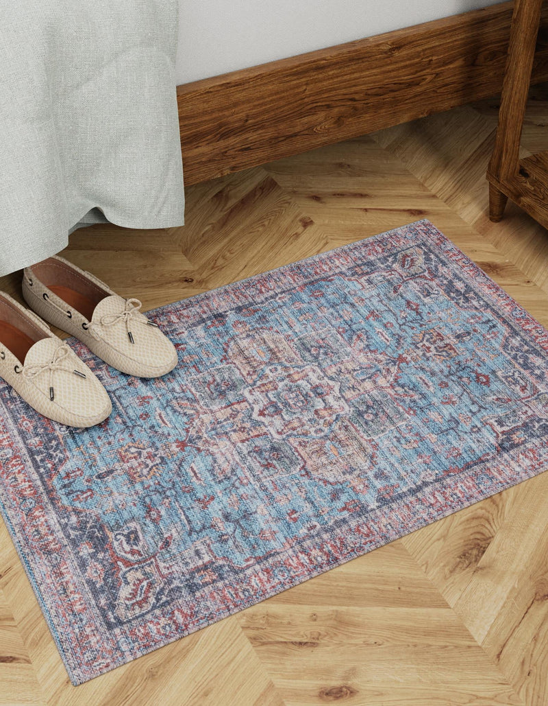 Zahara Oasis Collection Area Rug -  Casablanca Rectangle Blue  lifestyle 4