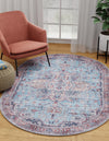 Zahara Oasis Collection Area Rug -  Casablanca Oval Blue  lifestyle 44