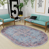 Zahara Oasis Collection Area Rug -  Casablanca Oval Blue  lifestyle 107